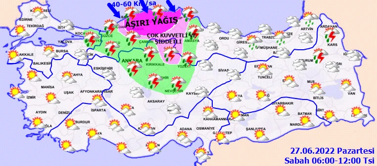 Meteoroloji ve AFAD’dan 6 ile kırmızı kod: Çok kuvvetli ve aşırı yağış alarmı verildi! Yaz yağmurları yıkıp geçecek