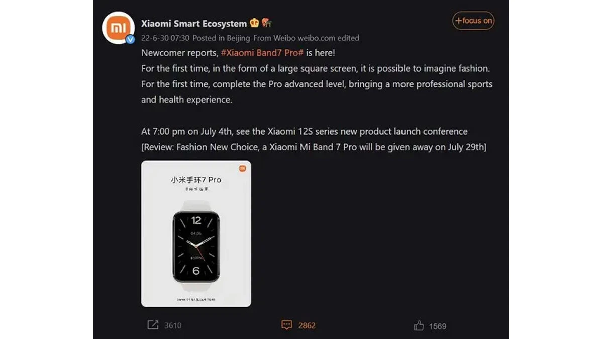 Mi Band 7 Pro'nun Tanıtılacağı Tarih Açıklandı. Xiaomi 12S İle Karşımıza Çıkacak