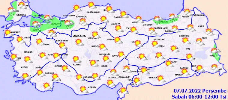 Meteoroloji’den uyarılar peş peşe geldi: Doğu sıcaktan kavrulacak, batıyı sağanak vuracak (7 Temmuz hava durumu)