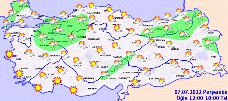 Meteoroloji’den uyarılar peş peşe geldi: Doğu sıcaktan kavrulacak, batıyı sağanak vuracak (7 Temmuz hava durumu)