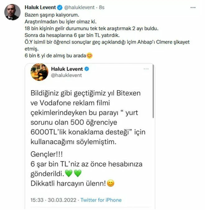 Bursu geç yattığı için AHBAP'ı Cimer'e şikayet etti! Haluk Levent böyle seslendi