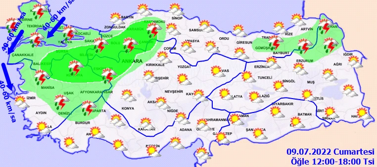 Meteoroloji’den yağmurdan sonra bir de fırtına uyarısı: Tatil planları yattı! Yağış için saat verildi