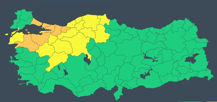 Meteoroloji ve AFAD’dan üst üste uyarı: İstanbul dahil 6 ilde turuncu, 18 ilde sarı alarm! Yağış şiddetini artıracak