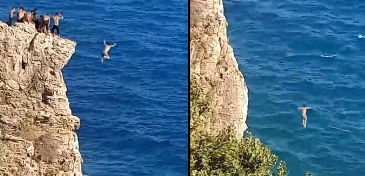 'Atlamazsan adam değilsin' dediler, 40 metreden suya daldı! ‘Kimseye tavsiye etmiyorum’