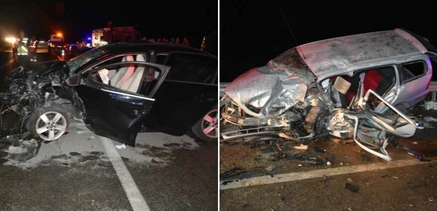 Düğün dönüşünde katliam gibi kaza! İki araç kafa kafaya çarpıştı: 4 ölü, 1 yaralı