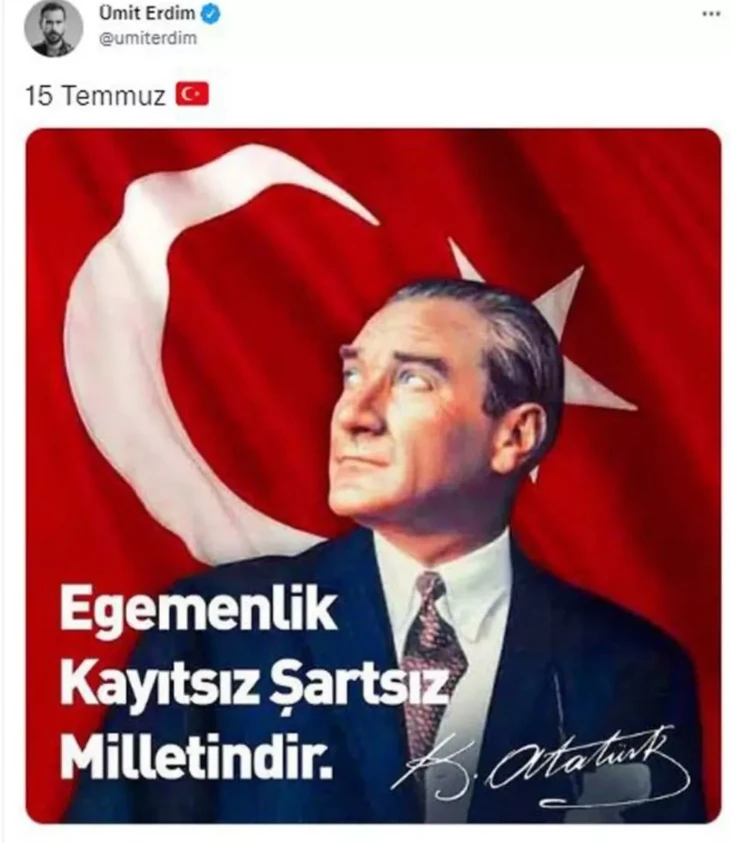Ünlülerden 15 Temmuz Demokrasi ve Milli Birlik Günü paylaşımları