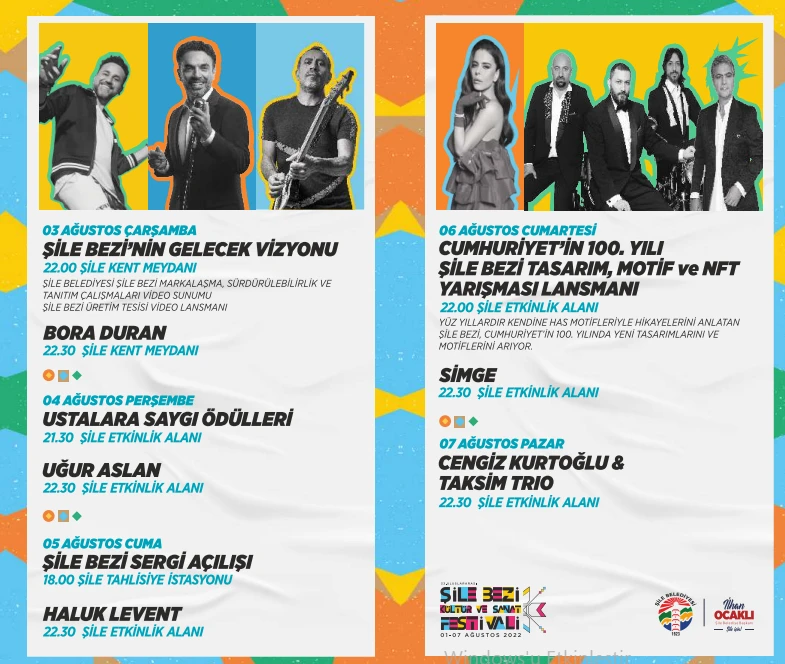 33. Uluslararası Şile Bezi Kültür ve Sanat Festivali başlıyor!