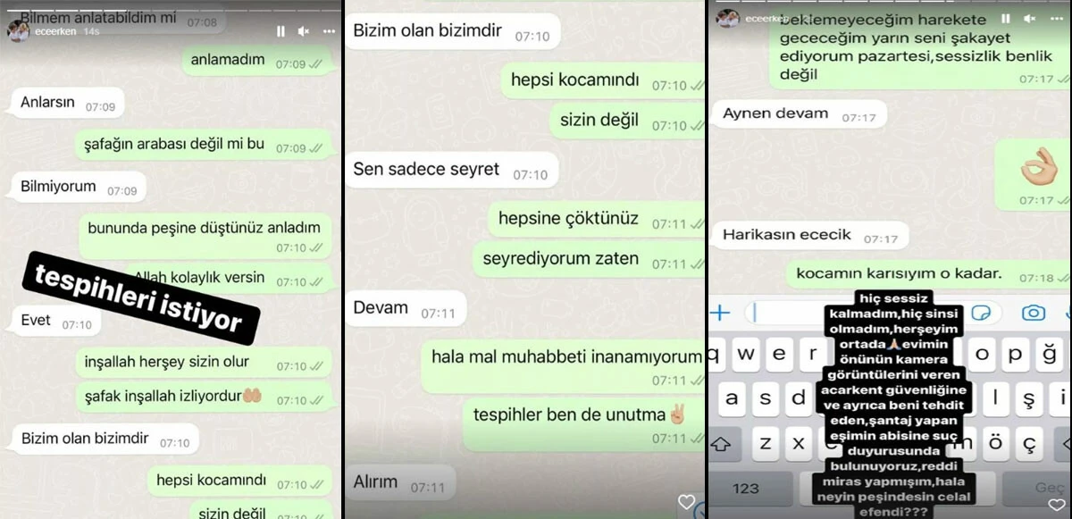 Ece Erken ifşa etti: Celal Mahmutyazıcıoğlu’nun tehdit mesajları ortaya çıktı! Sen bu kadar adamcıksın