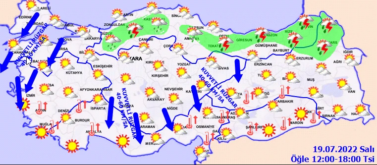 Şiddetli rüzgar uçuracak! Meteoroloji'den 6 ile sarı kodlu uyarı: Çatı ve ağaçlara dikkat (19 Temmuz hava durumu)