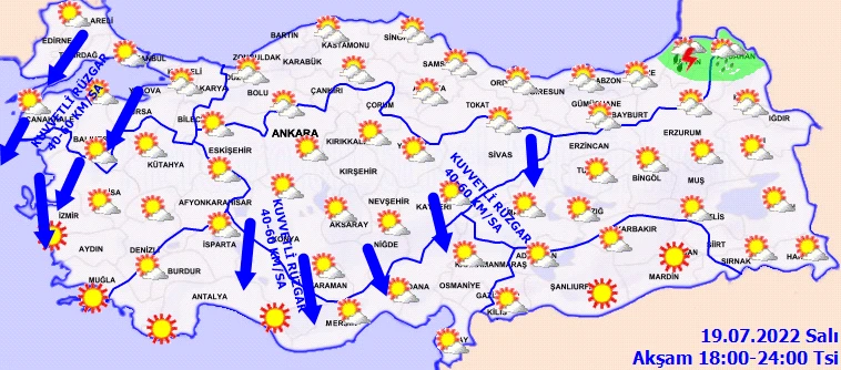 Şiddetli rüzgar uçuracak! Meteoroloji'den 6 ile sarı kodlu uyarı: Çatı ve ağaçlara dikkat (19 Temmuz hava durumu)