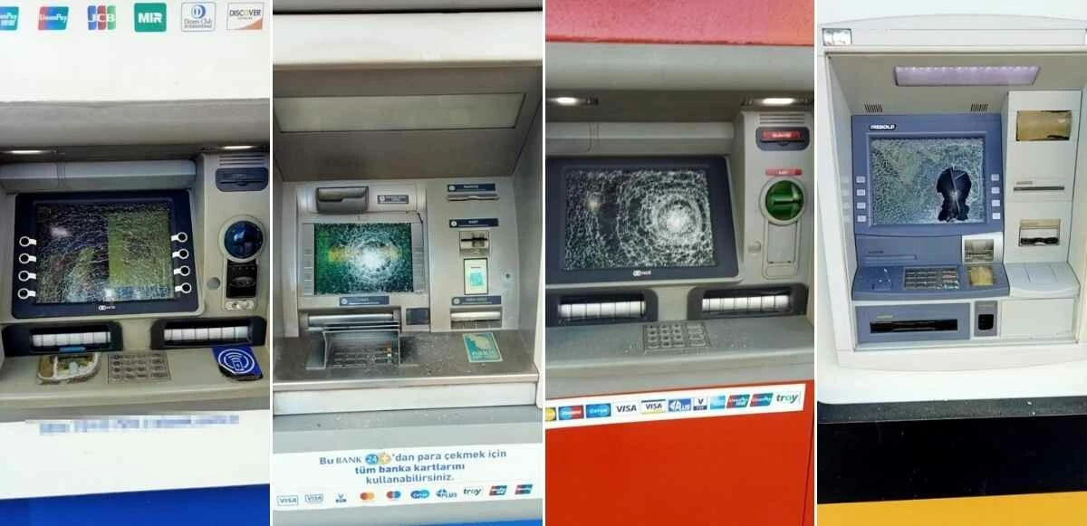 ATM canavarı bir kez daha ortaya çıktı! Canı sıkıldıkça para çekmeye değil, parçalamaya gidiyor