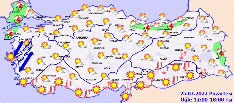 Meteoroloji 4 bölgeyi uyardı: Güneş güneyi cayır cayır yakacak, kıyılarda kuvvetli rüzgar!