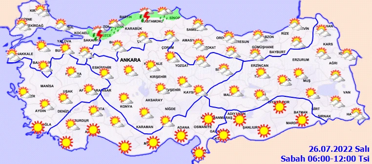 Meteoroloji'den son hava durumu raporu! Karadeniz’e sağanak, Ege’ye kuvvetli rüzgar uyarısı…