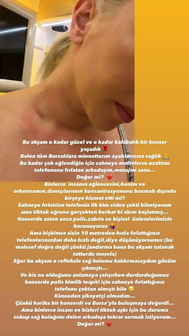 TikTok uğruna Ece Seçkin'e sahnede telefon fırlatıldı! Sosyal medyadan isyan etti