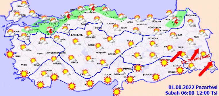 Meteoroloji bölge bölge uyardı! Bir gün üç mevsim: Sıcaklık, sağanak ve kuvvetli rüzgar