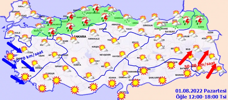 Meteoroloji bölge bölge uyardı! Bir gün üç mevsim: Sıcaklık, sağanak ve kuvvetli rüzgar