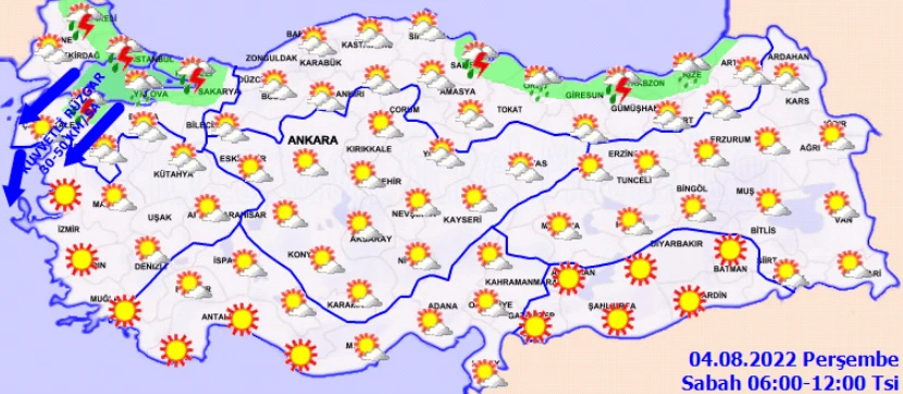 Meteoroloji'den birçok ile peş peşe uyarılar: Sağanak şiddetli vuracak, günlerce sürecek (4 Ağustos hava durumu)