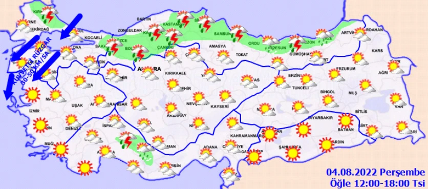 Meteoroloji'den birçok ile peş peşe uyarılar: Sağanak şiddetli vuracak, günlerce sürecek (4 Ağustos hava durumu)