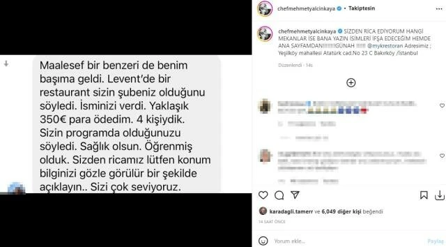 MasterChef Türkiye'nin ünlü şefi Mehmet Yalçınkaya 'İfşa edeceğim' deyip sitem etti