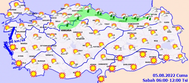 Meteoroloji uyardı! Sıcaklık etkisini sürdürüyor, güney pişecek: Karadeniz’e sağanak uyarısı