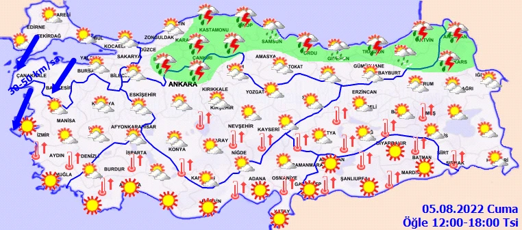 Meteoroloji uyardı! Sıcaklık etkisini sürdürüyor, güney pişecek: Karadeniz’e sağanak uyarısı