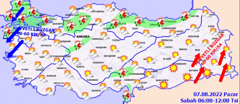 Meteoroloji'den birçok ile sarı kodlu uyarı: Şemsiye almadan dışarı çıkmayın, gök delinecek (7 Ağustos hava durumu)