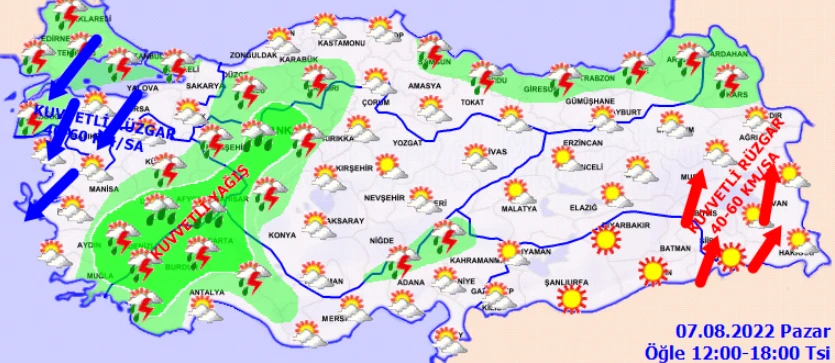 Meteoroloji'den birçok ile sarı kodlu uyarı: Şemsiye almadan dışarı çıkmayın, gök delinecek (7 Ağustos hava durumu)