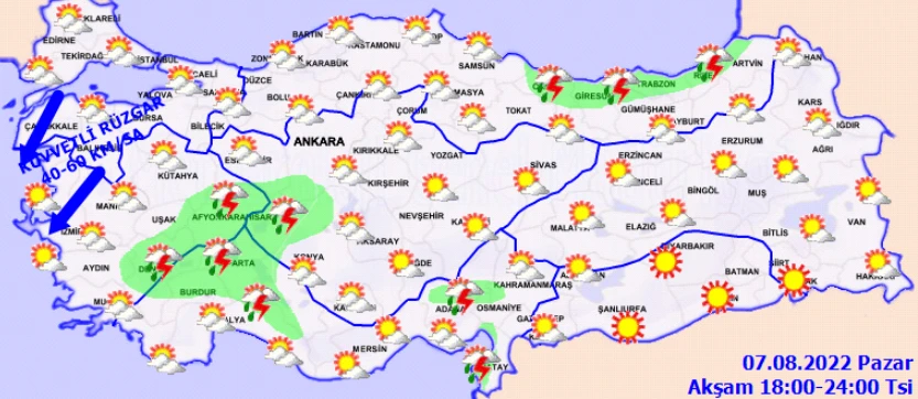 Meteoroloji'den birçok ile sarı kodlu uyarı: Şemsiye almadan dışarı çıkmayın, gök delinecek (7 Ağustos hava durumu)