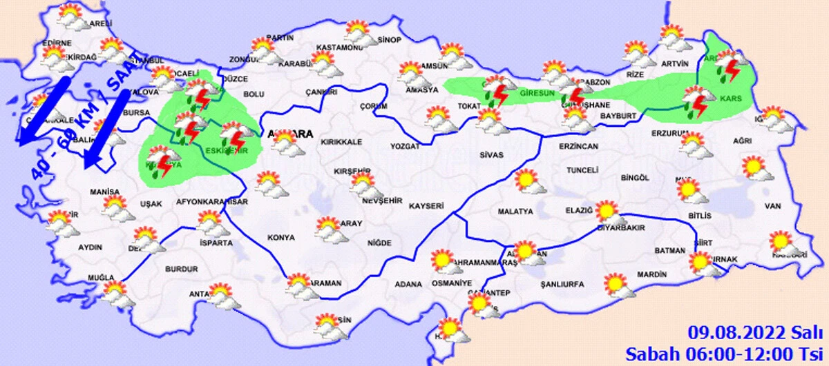 Son dakika: Meteoroloji'den gök gürültülü sağanak uyarısı