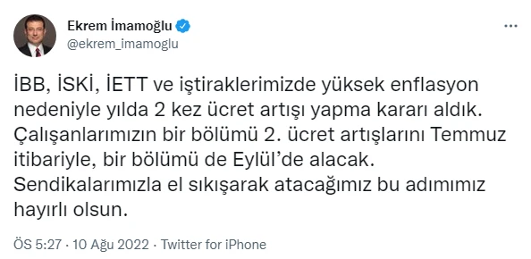 İBB çalışanlarına yüzde kaç zam yapıldı? İşte Temmuz zam oranı