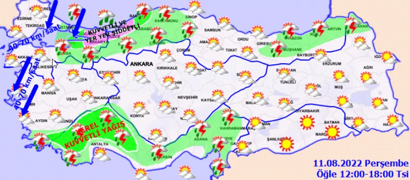 Meteoroloji, AFAD, AKOM ve Valilikten peş peşe uyarılar: İstanbul'u sağanak kuvvetli vuracak, turuncu alarm verildi (11 Ağustos hava durumu raporu)