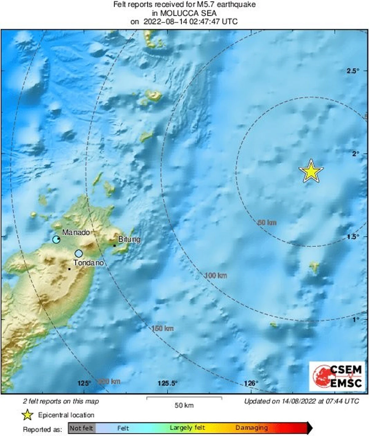 Endonezya’da 5,7 büyüklüğünde deprem