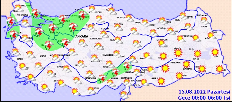 Meteoroloji, AKOM, Valiliklerden uyarılar peş peşe geldi! Ankara ve İstanbul'da alarm verildi: Sel ve su baskınlarına dikkat (15 Ağustos hava durumu)