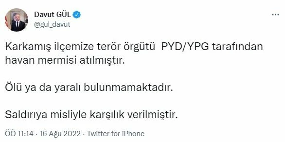 Son dakika! Gaziantep Karkamış'ta hareketli saatler! PKK/YPG'den havanlı saldırı: Misliyle karşılık verildi
