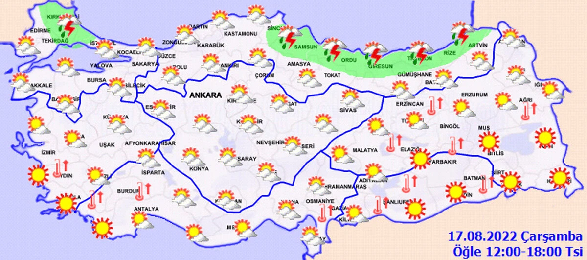 Son dakika! Meteoroloji saat vererek uyardı: Gök gürültülü sağanak geliyor