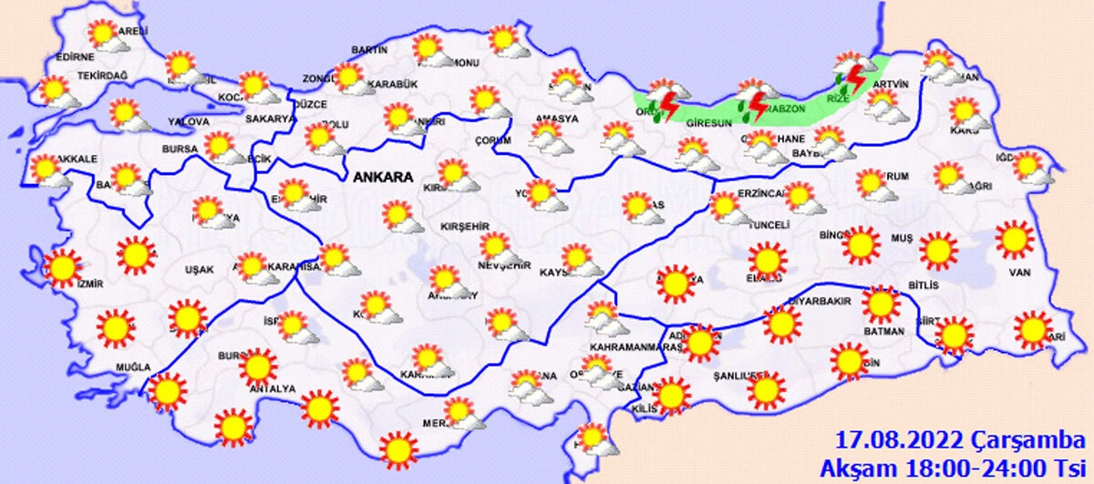 Son dakika! Meteoroloji saat vererek uyardı: Gök gürültülü sağanak geliyor
