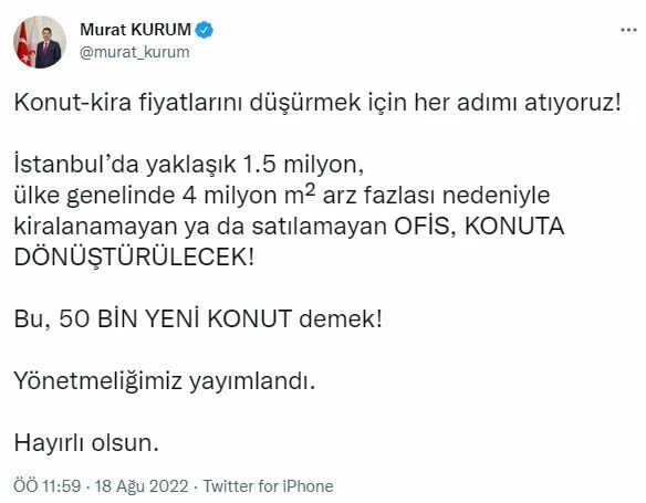Son dakika! Bakan Kurum açıkladı! Konut ve kira fiyatlarını düşürmek için yeni hamle