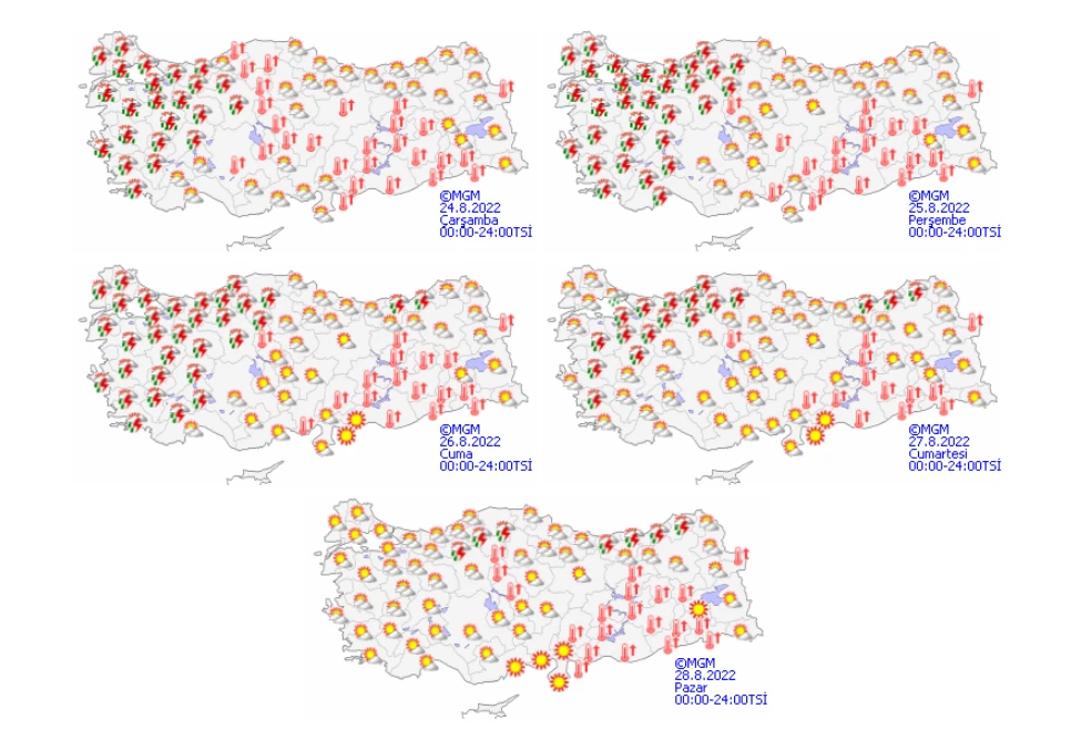 Meteoroloji ve AFAD'dan sonra AKOM da uyardı! 10 il için sarı ve turuncu kodlu alarm verildi (24 Ağustos hava durumu)