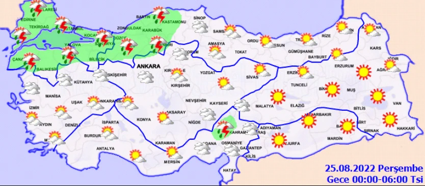 Meteoroloji ve AFAD'dan sonra AKOM da uyardı! 10 il için sarı ve turuncu kodlu alarm verildi (24 Ağustos hava durumu)