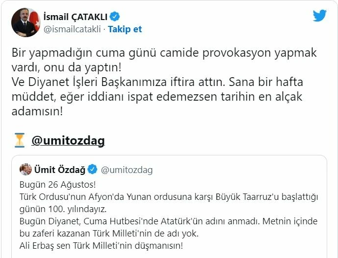 Ümit Özdağ'dan camide provokasyon dışarıda FETÖ yalanı!  İçişleri Bakan Yardımcısı Çataklı'dan sert tepki