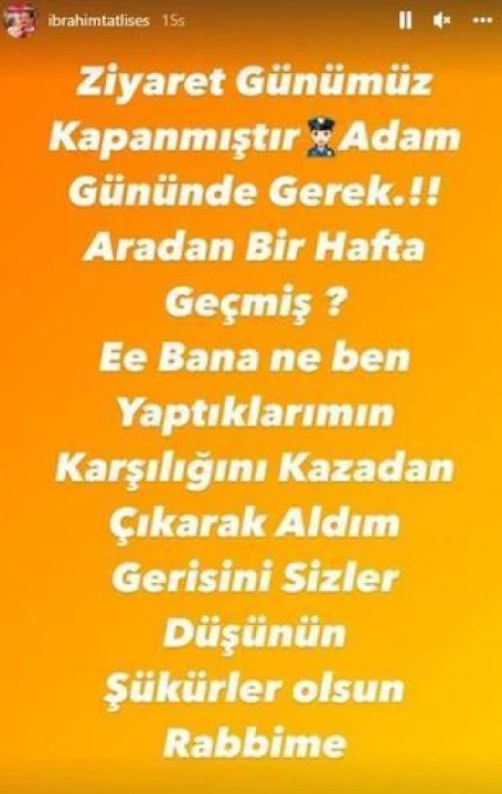 İbrahim Tatlıses'in sosyal medya paylaşımı gündem oldu: Yaptıklarımın karşılığını kazadan çıkarak aldım