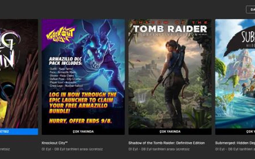 Bu hafta ücretsiz verilecek Epic Games oyunları açıklandı