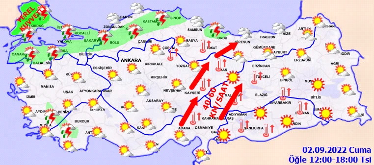 Son dakika! Meteoroloji'den haritalı uyarı! Bir gün üç mevsim: Sıcaklık, sağanak, rüzgar