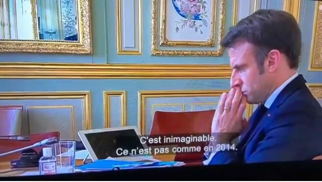 Macron'un Ukrayna'nın işgalini öğrendiği ilk anlar! Endişeli hali aylar sonra yayımlandı