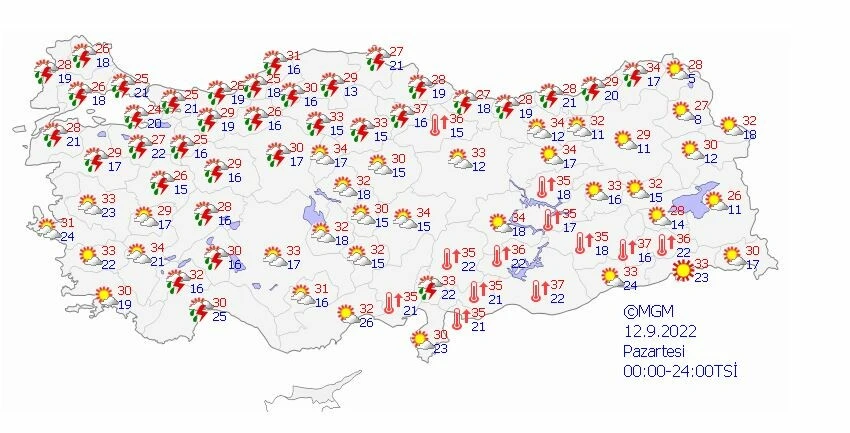 Son dakika! Meteoroloji hava tahmin raporunu paylaştı: Önce sıcaklık daha sonra sağanak geliyor