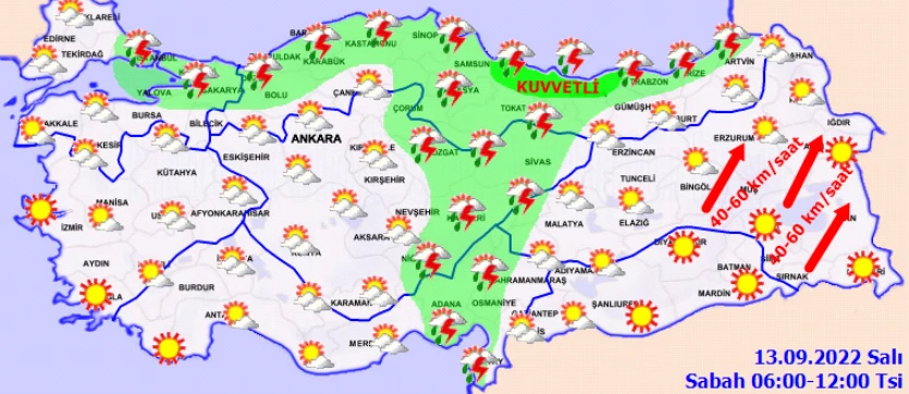 Meteoroloji'den 11 ile sarı kodlu uyarı! Ani sel ve su baskınlarına dikkat: Sağanak kuvvetli vuracak (13 Eylül 2022 hava durumu)