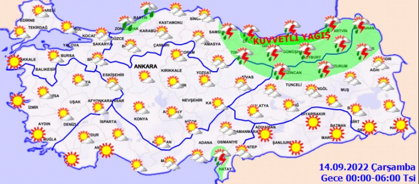 Meteoroloji'den 11 ile sarı kodlu uyarı! Ani sel ve su baskınlarına dikkat: Sağanak kuvvetli vuracak (13 Eylül 2022 hava durumu)