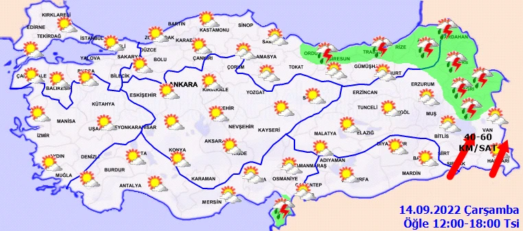 Meteoroloji'den 8 il için yağış uyarısı: Ani sel baskınlarına dikkat! Sıcaklıklar 2-6 derece düşecek... (14 Eylül 2022 hava durumu)