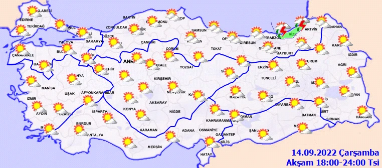 Meteoroloji'den 8 il için yağış uyarısı: Ani sel baskınlarına dikkat! Sıcaklıklar 2-6 derece düşecek... (14 Eylül 2022 hava durumu)