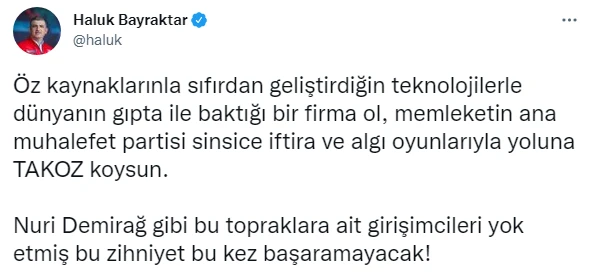 Bayraktar kardeşlerden CHP'li Kılıç'a sert tepki: PKK sıkışınca saldırı siyasetten geliyor